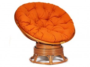 Кресло-качалка Papasan w 23/01 B с подушкой Cognac, ткань Оранжевый в Добрянке - dobryanka.магазин96.com | фото