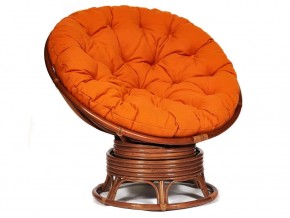 Кресло-качалка Papasan w 23/01 B с подушкой Pecan, ткань Оранжевый в Добрянке - dobryanka.магазин96.com | фото