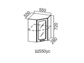 Ш550ус/720 Шкаф навесной 550/720 (угловой со стеклом) в Добрянке - dobryanka.магазин96.com | фото